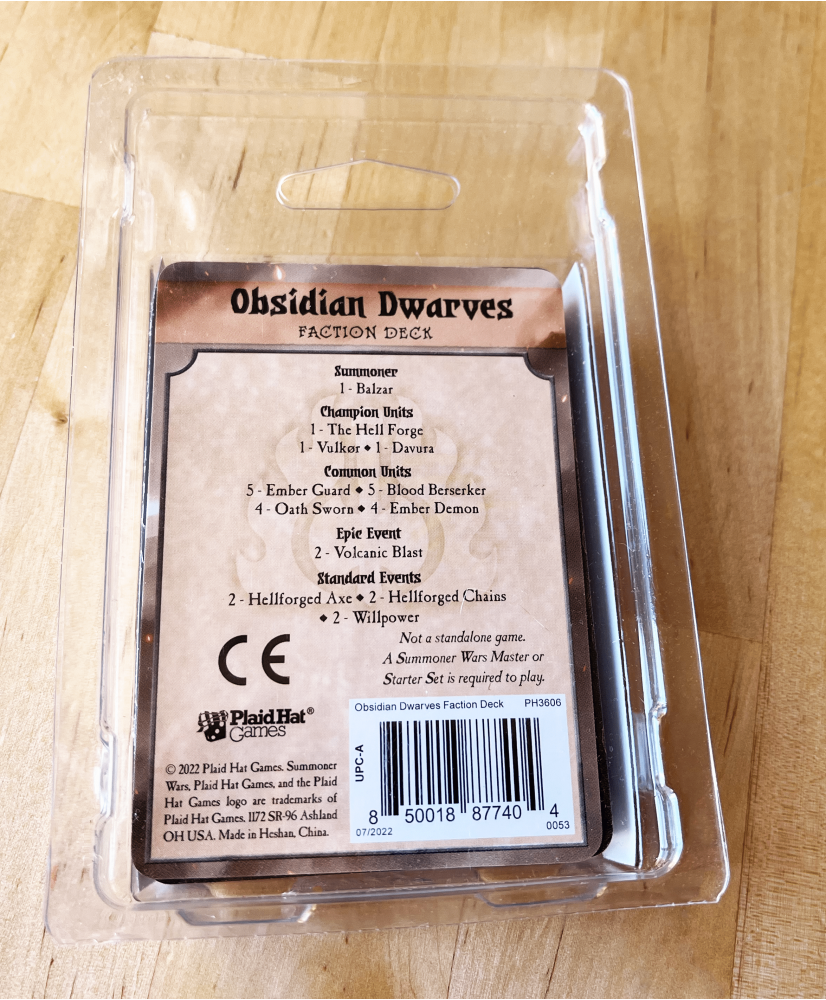 Summoner Wars: Obsidian Dwarves - Faction Deck